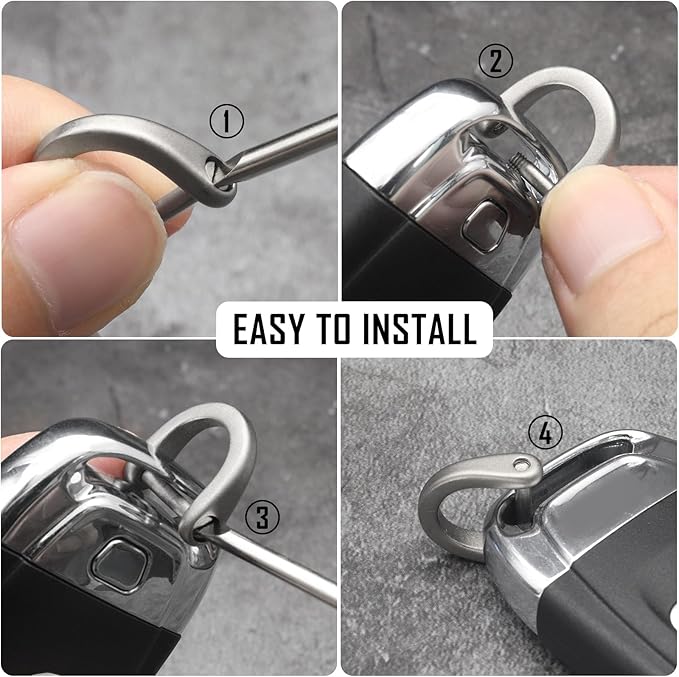 PJYTAC Titanium Keychain Rings Heavy Duty Side Push Key Rings for Car Keys Easy Quick Release EDC Split Keyrings