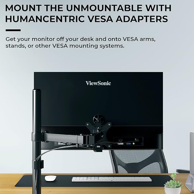 HumanCentric VESA Mount Adapter Compatible with Viewsonic Models VX2776-smhd, VX2476-smhd, VX2376-smhd, and VX2276-smhd, Does not Work with Monitor Models Ending in -2, 75x75 and 100x100 Patterns