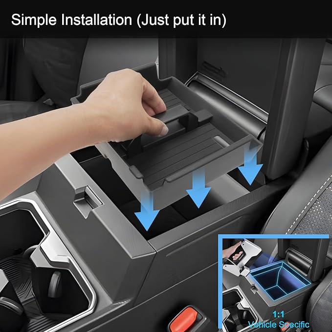 2025 2026 4Runner Center Console Organizer for Toyota 4Runner (All Trims), with Small Handle&Coin Holder, Durable ABS Plastic Console Tray Insert 2026 2025 4Runner Interior Accessories