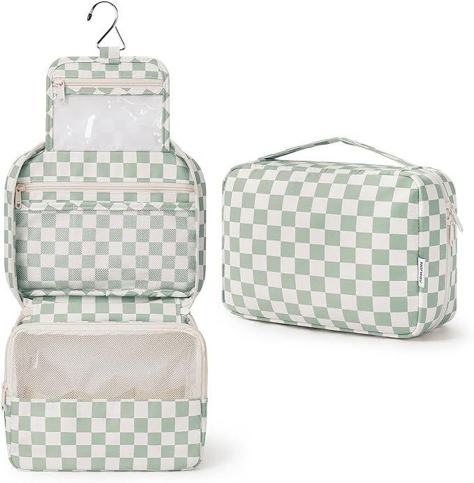 Narwey Small Hanging Travel Toiletry Bag for Women, Travel Bag for Toiletries, Makeup Bag Organizer Cosmetic Bags Make Up Bags for Girls