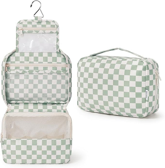 Narwey Small Hanging Travel Toiletry Bag for Women, Travel Bag for Toiletries, Makeup Bag Organizer Cosmetic Bags Make Up Bags for Girls