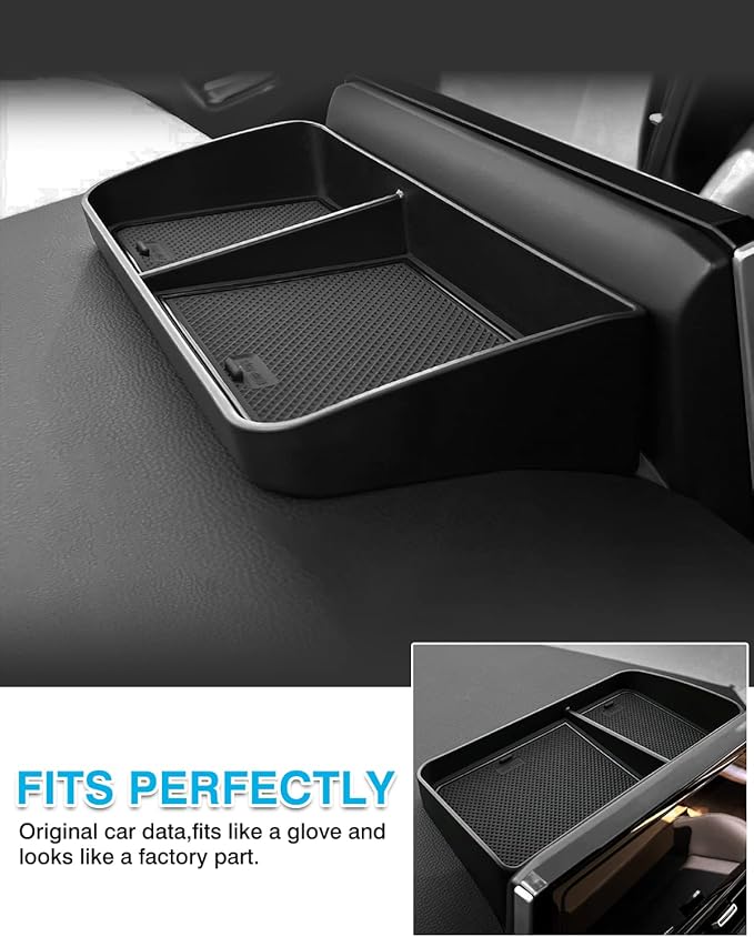Karltys Dashboard Center Console Organizer, Behind Screen Storage Box for Phones Keys Sunglass Card, RAV4 Dash Organizer Non-Slip Liners for Toyota RAV4 2019-2025 Accessories (NO for RAV4 Limited)