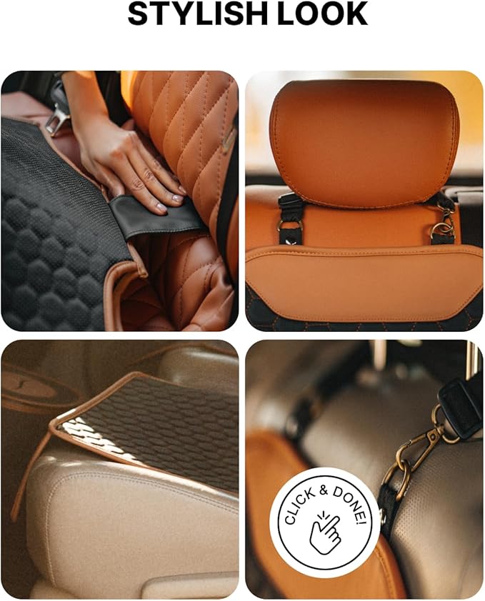 Owleys Set Seat Back Organizer & Car Seat Protector Hexy Waterproof & Non-Slip Protector for Child Car Cushion for Leather and Fabric Seats