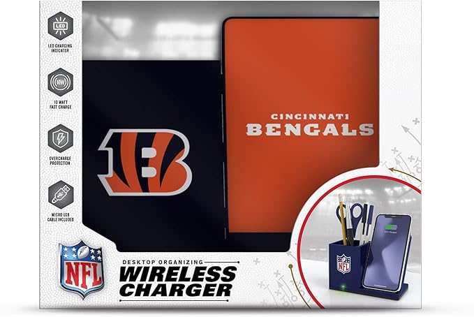 SOAR NFL Unisex Wireless Charging Stand and Desktop Organizer