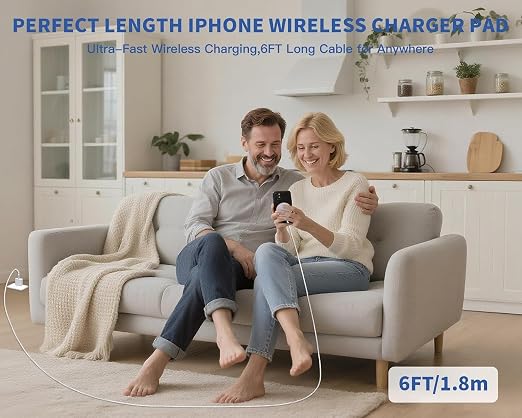 [Apple MFi Certified]25W MagSafe Magnetic Fast Wireless Charger,6FT Extra Long USB-C Cord Wireless Charging Pad Compatible with iPhone 17ProMax/17 Air/16 ProMax/15 Pro/14/13,AirPods 3/2/Pro All Models