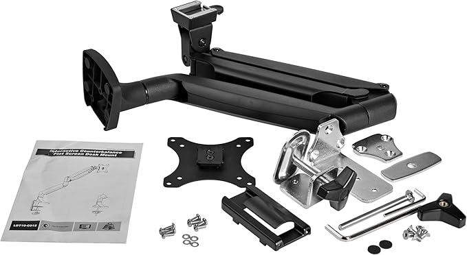 StarTech.com Desk Mount Monitor Arm - Heavy Duty Ergonomic VESA Monitor Arm - Single Display up to 9kg - Full Motion, Height Adjustable, Articulating - Aluminum - C-Clamp/Grommet- Black (ARMPIVOTHDB)