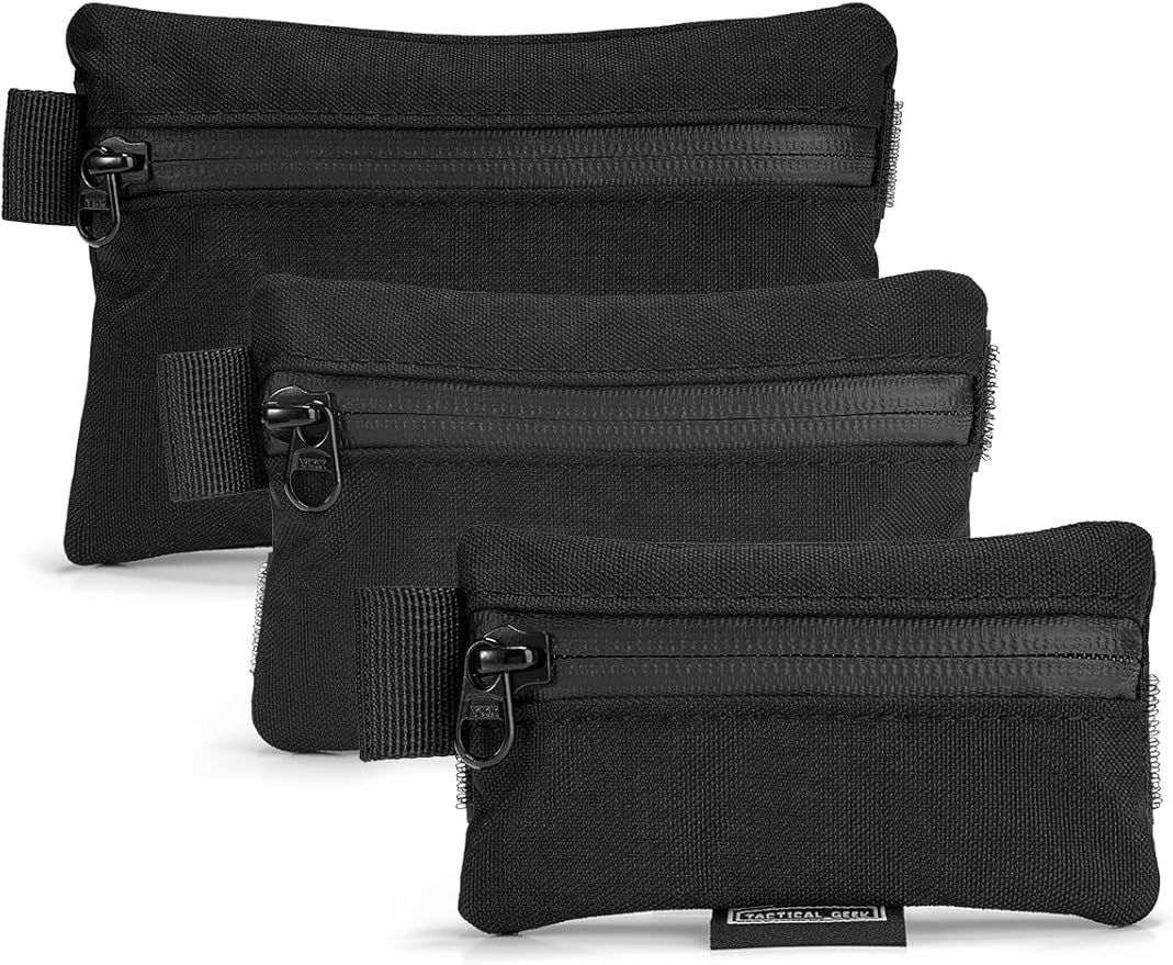TACTICAL GEEK Storage A5 EDC Storage Pouch Set, Molle EDC Gadget Pouch, Multi-Functional Utility Small Tool Pocket for Daily Carry (Black/CR)