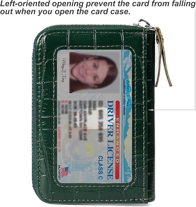 EcoVision Credit Card Holder RFID Card Case Wallet, Small Accordion Zipper Card Case Holder, Card Organizer Case for Women Men