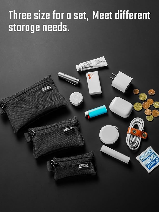 TACTICAL_GEEK Storage A5 EDC Storage Pouch Set, Molle EDC Gadget Pouch, Multi-Functional Utility Small Tool Pocket, Small Organizer for Daily Carry (Transparent Black)