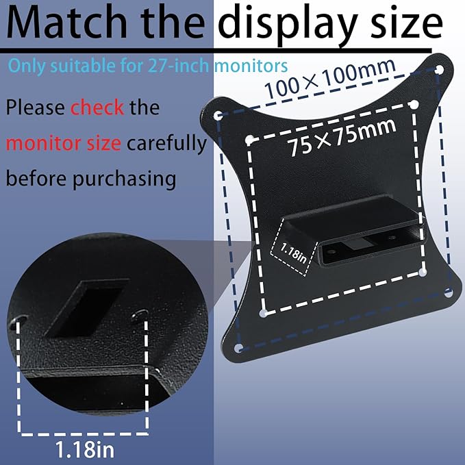 MD271UL VESA Mount Adapter Compatible with MSI 27" Monitor (Fit for MD271UL,MD271ULDE) for VESA 75x75mm, 100×100mm