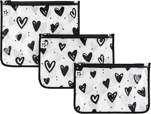 Tiny Twinkle Diaper Bag Organizing Pouches|3 Pack Mess-Proof Clear Front Travel Organizer Bags&TSA Approved Toiletry Bag Set for Baby and Mom Essentials