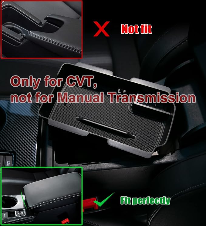 CKE Armrest Box for 11th Gen Civic with CVT Car Center Console Box Storage Organizer Armrest Cover Tray Insert Compatible with Honda Civic 2026 2025 2024 2023 2022 Accessories
