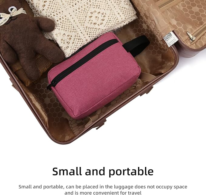 Icramsy Travel Toiletry bag Toiletry bag for women men Hanging Cosmetic bag Travel accessories for Women Men (Rosy)