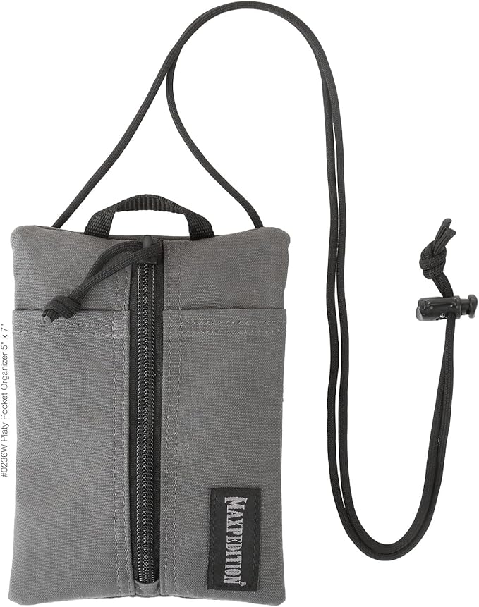 MAXPEDITION Platy Pocket Organizer, Durable EDC Tool Pouch for Men, Neck Wallet with Paracord Lanyard, Holds Flashlight, Multitool, Pen, Notebook