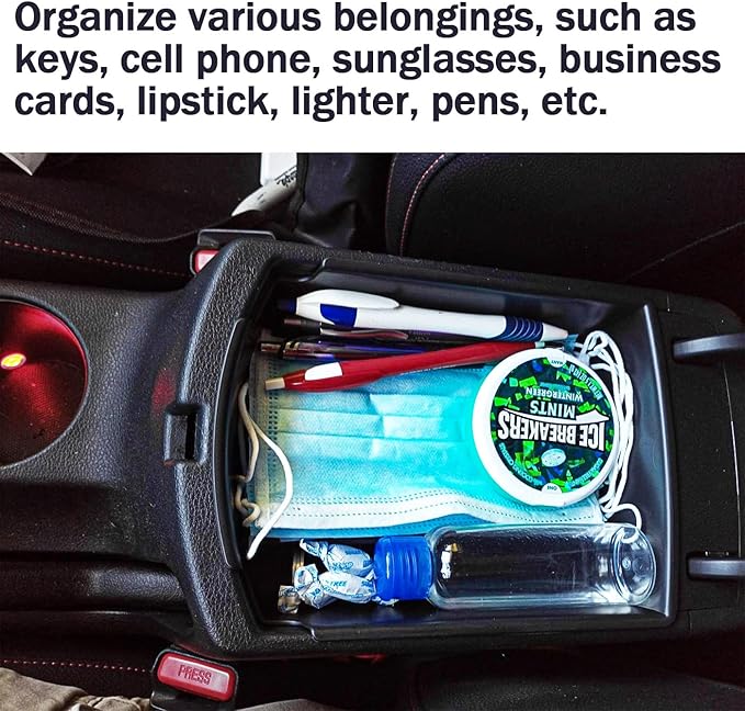 TACORBO Center Console Organizer Compatible with KIA Soul 2020 2021 2022 2023 2024 2025 Accessories Armrest Glove Box Secondary Storage, ABS Materials Insert Tray,Blue