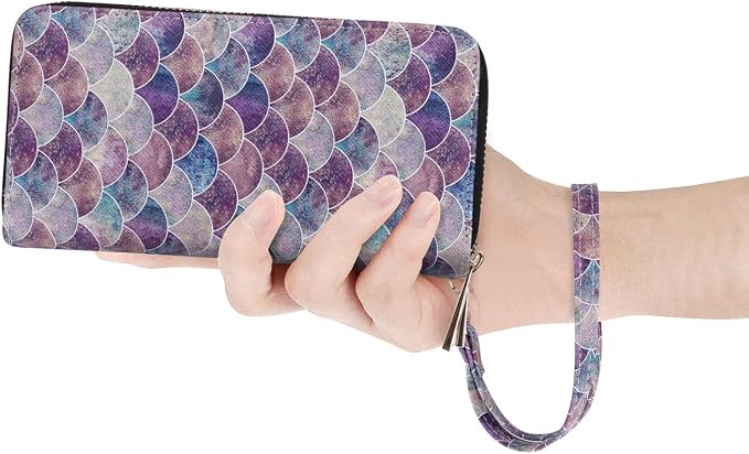 Cellphone Wallet for Women Dual Zipper Long Purse with Removable Wristlet