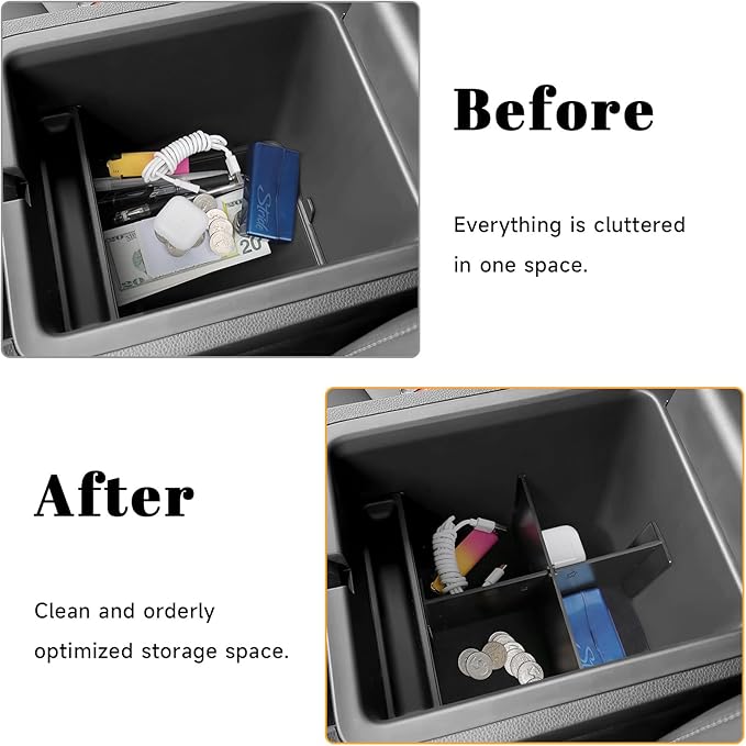 3PCS Center Console Organizer Compatible with Honda 2023-2025 2026 Pilot & 2024-2026 Passport & 2024 2025 Ridgeline Accessories Armrest Divider Hidden Box Organizer