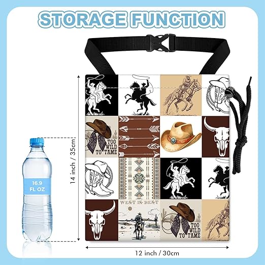 Western Cowboy Car Trash Bag - Waterproof Car Trash Bag Hanging Leakproof Car Garbage Bag - Washable Reusable Trash Bag for Car Interior Hanging Organizer Storage Vehicle Travelling Camping