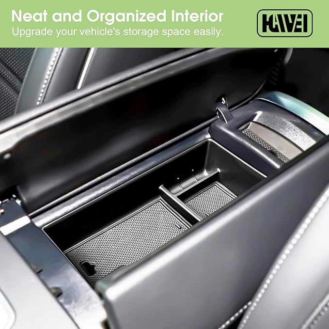 HGWEI Center Console Organizer Compatible with 2023-2026 Mercedes Benz EQS450+ /EQS450 /EQS580 Sedan SUV& EQE350 /EQE350+ /EQE500 Sedan AMG Armrest Storage Box Insert Tray Accessories (Not for EQB)