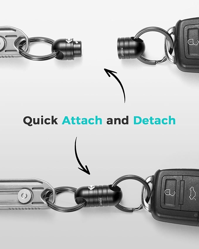 TISUR Quick Release Keychain, Magnetic Key Holder Keyring Connector, Detachable Key Chain Rings for Men Women Car Keys