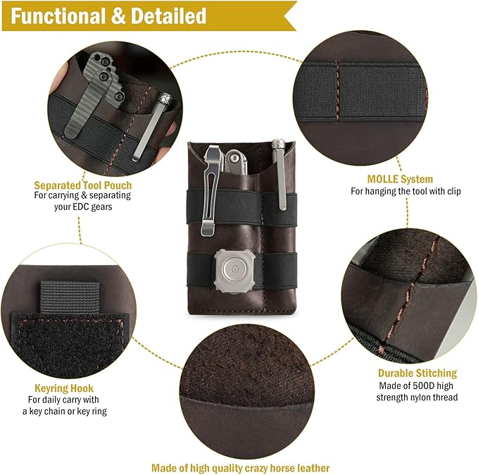 VIPERADE PL5 EDC Organizer Pouch, Slim EDC Pouch with DIY Patch Area for Daily Carry