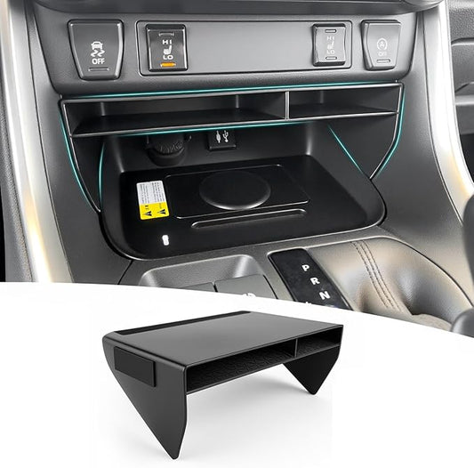 Center Console Organizer Tray Compatible with 2019-2025 Toyota RAV4 & Prime Accessories, ABS Material Insert Gear Shift Divider Slot Secondary Storage Box for RAV-4 Interior Accessories