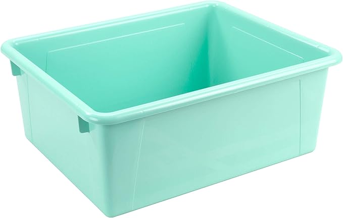 Storex Letter Size Deep Storage Tray – Organizer Bin for Classroom, Office and Home, Teal, 5-Pack (62529A05C)
