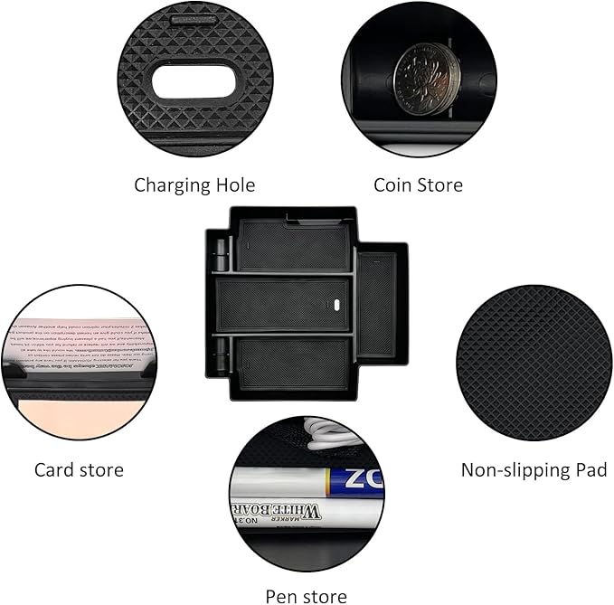 JOJOMARK Center Console Organizer Accessories fits for 2021-2024 GMC Yukon Chevy Tahoe Suburban（ Only Fit for Power Sliding Console）（not for 2025 Models）