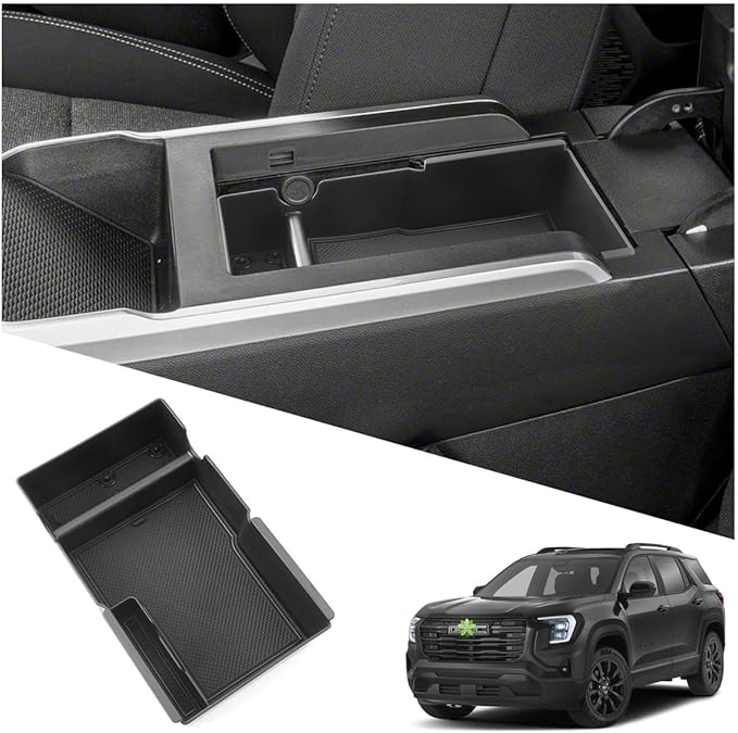 Ruiya Center Console Organizer for 2026 GMC Terrain Accessories ABS Material Armrest Console Glove Tray Compatible with 2025 2026 GMC Terrain Elevation/AT4/Denali Accessories