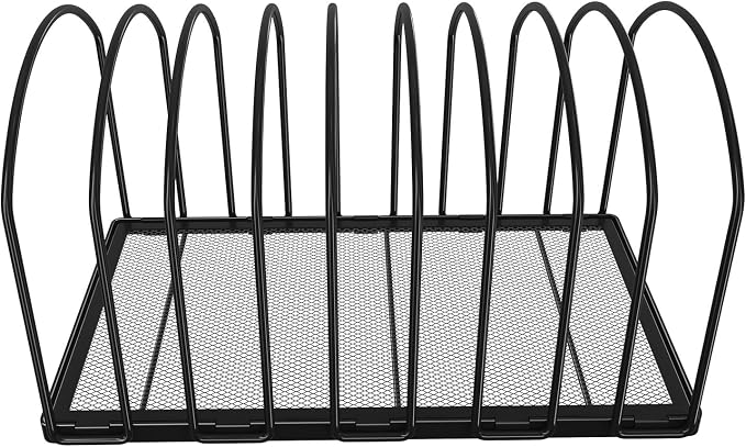 Simple Trending 9 Section Metal File Sorter Organizer for Desk Home Office, Black