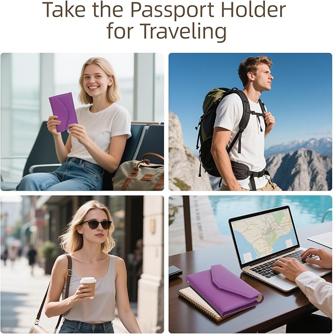 ZOPPEN Mulit-purpose Rfid Blocking Passport Holder Travel Wallet (Ver.4) Passport and Vaccine Card Holder ComboTri-fold Document Organizer Travel Essentials