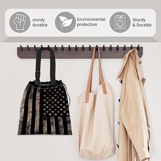 Car Trash Bag Large Hanging Can for Back of Seat, Cute Waterproof Car Garbage Bag for Vehicle, Travelling, Outdoor Cool American Flag