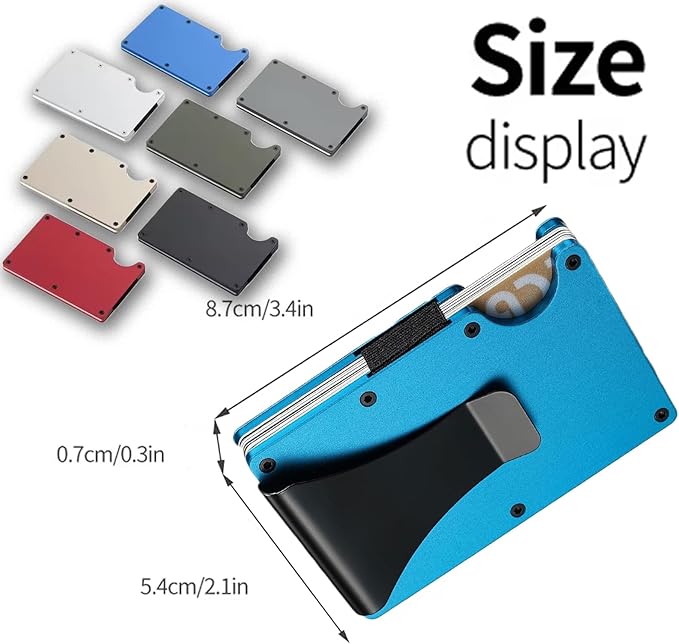 EDGE Metal Wallet for Men - Minimalist Slim Wallet - RFID Blocking Card Holder Money Clip, Smart Wallet - Aluminum Credit Card Holde Clip Turquoise