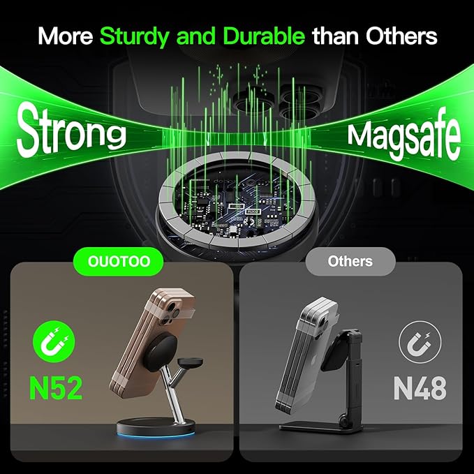 New 3 in 1 Charging Station for Apple Compatible with Magsafe Charger Stand for iPhone 17 16 15 14 13 12 Wireless Charging Station for AirPods Wireless Charger for iWatch Series