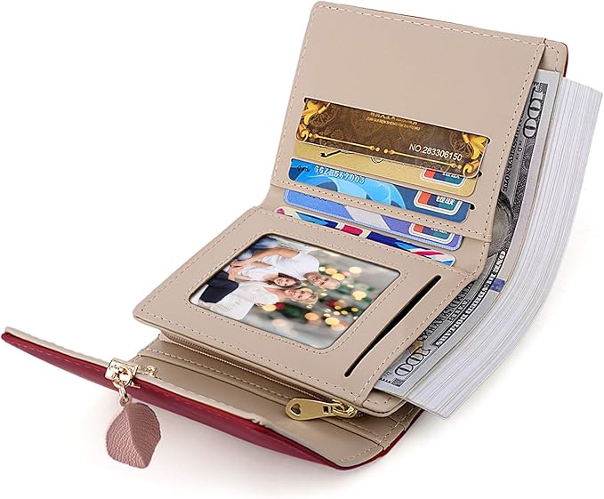 UTO RFID Wallet for Women PU Leather Leaf Pendant Card Holder Phone Checkbook Organizer Zipper Coin Purse | Leaf Pendant, Card Holder, Phone, Checkbook, Organizer, Zipper