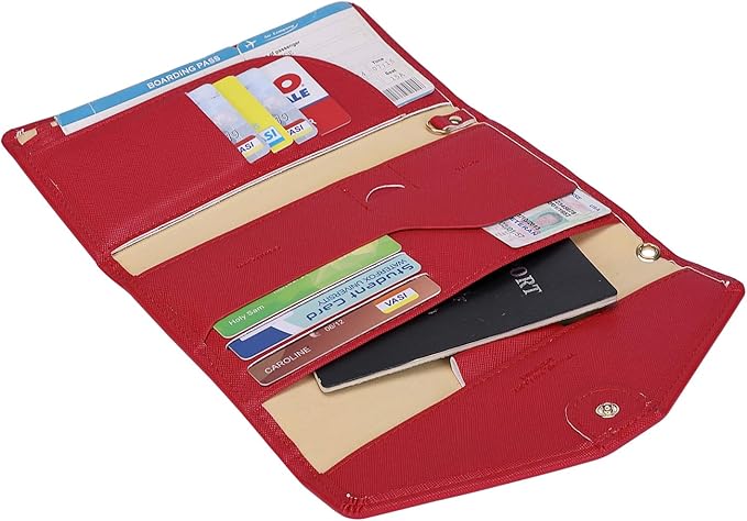 ZOPPEN Passport Holder Women Travel Wallet (Ver.5) for Women Rfid Blocking Passport Cover Case Document Organizer Wrist Strap