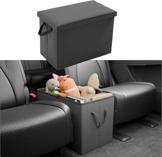 Seat Aisle Storage Box Compatible with 2018-2026 Chevrolet Traverse Rear Console Organizer Foldable Backseat 2nd Row Kids Toys Travel Storage Bin 2025 Chevy Traverse 7 Seat Accessories