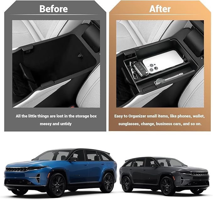 YEE PIN 2025 Wagoneer S Center Console Organizer for 2025 Jeep WagoneerS Center Console Tray Middle Console Storage Insert Tray Arm Rest Organizer for Jeep Wagoneer S Accessories