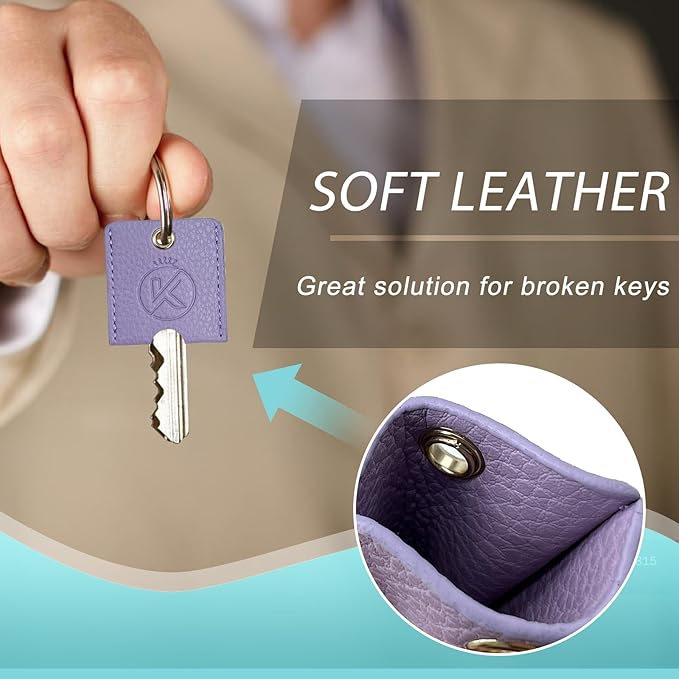 Soft Leather Key Sleeve, 3pcs Keychain Key Fod, Protector for Broken Car Keys