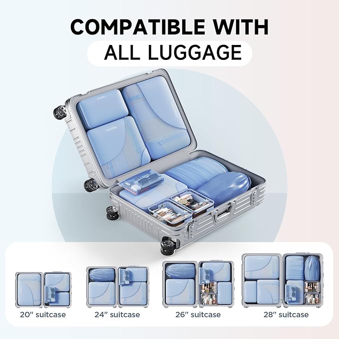 OlarHike 11 Set Packing Cubes for Travel, Gifts for Women Mom,Anti-Tearing Suitcase Organizer with Over 1000 pcs Mesh Holes,Vacation Essentials & Accessories for Cruise Ship