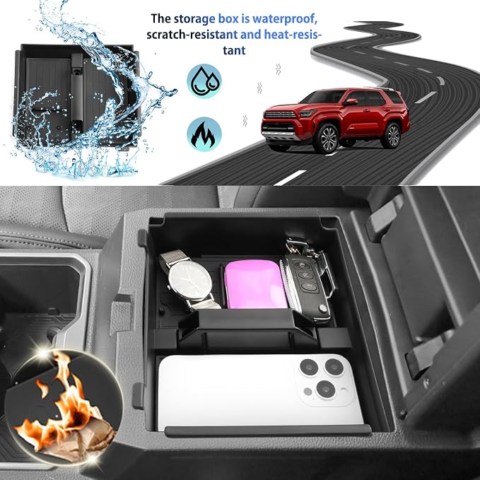 SHAOHAO for 2025 2026 Toyota 4Runner Center Console Organizer for 2025 2026 Toyota 4Runner Accessories (SR5/SR5 Premium/TRD Off-Road/TRD Off-Road Premium/TRD Pro/Trail/Limited) Armrest Storage Box