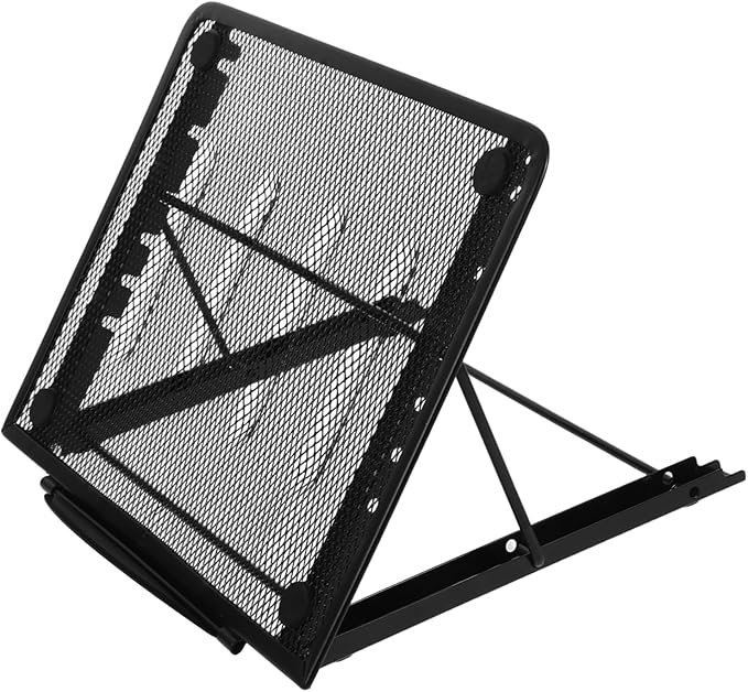 Portable Laptop Tablet Holder Folding Copy Stand Angles Cooling Design for Ergonomic Comfort
