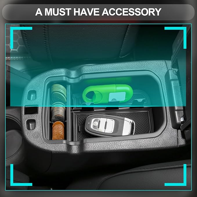 CDEFG Center Console Accessory Organizer Compatible with 2017 2018 2019 2020 2021 Compass, ABS Material Armrest Box Insert Tray Glove Secondary Storage Box (Black)