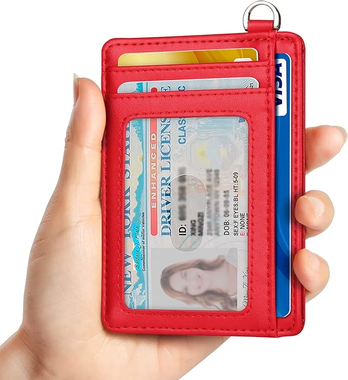 EcoVision Slim Minimalist Front Pocket Wallet, RFID Blocking Credit Card Holder Wallet with Detachable D-Shackle for Men Women