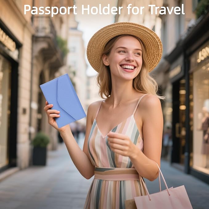 ZOPPEN Mulit-purpose Rfid Blocking Passport Holder Travel Wallet (Ver.4) Passport and Vaccine Card Holder ComboTri-fold Document Organizer Travel Essentials