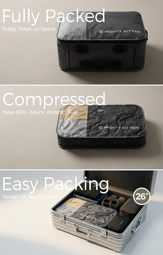 IKYWT Vacuum Storage Bag Kit with Pump, 41L Compression Bag for Home Organization & Long Trips, Vacuum Seal Storage for Luggage & Seasonal Storage (2-Pack)