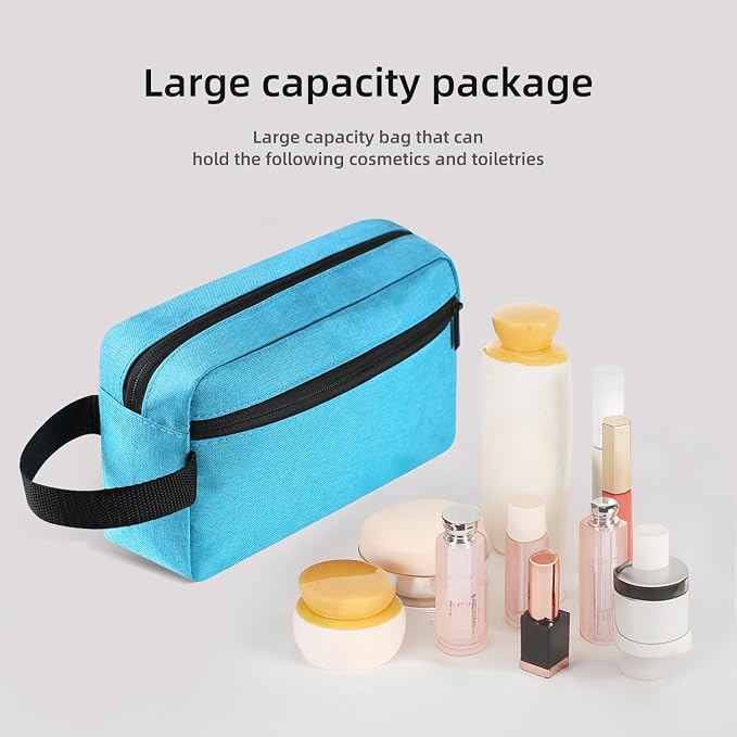 Icramsy Travel Toiletry bag Toiletry bag for women men Hanging Cosmetic bag Travel accessories for Women Men (Lake blue)