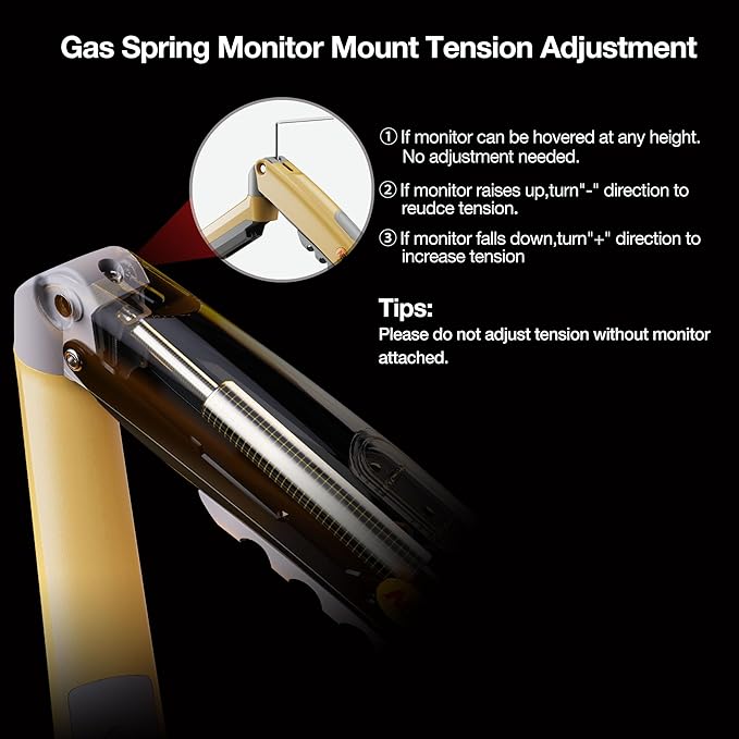 Monitor Mount,Fits 17-30" or Bigger Computer Monitors(Within 19.8lbs), Adjustable Stand with Tilt Rotation Swivel Function, Desk Mount F80 Series (Lava Yellow)