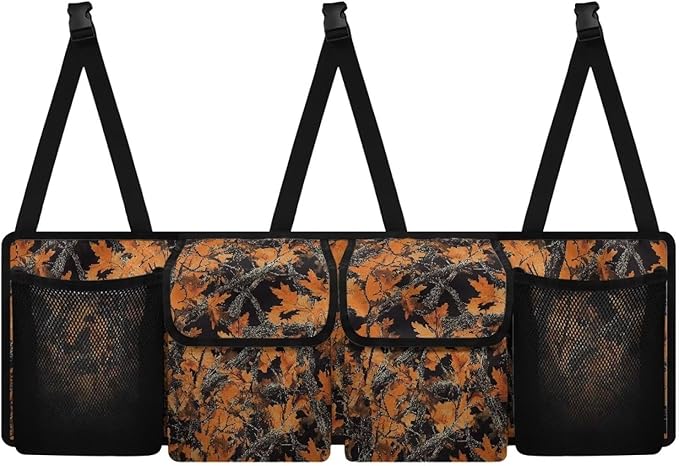 Brown Branch Design Car Trunk Organizer,Spiderwebs Backseat Hanging Organizer with 4 Large Storage Bag Super Capacity,Waterproof Trunk Storage Bag for SUV Not Easy to Fade