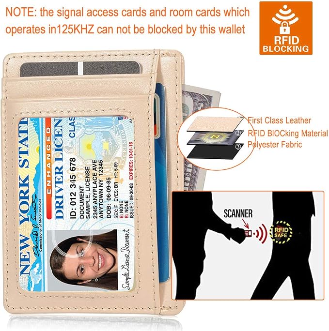 GH GOLD HORSE Slim RFID Blocking Card Holder Minimalist Leather Front Pocket Wallet for Women | Slim